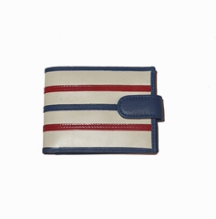 Cartera Caballero Piel Con Cierre Beige con rayas