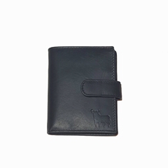 Cartera Caballero Piel Sello Toro Con Cierre Negro