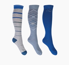 Socks -Byron- 3 pairs 39/42 Grey/Blue