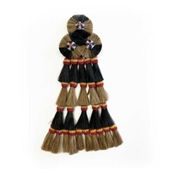 ECONOMIC HAIR FLYKEEPER WITH 25 CREAM-BROWN TASSELS