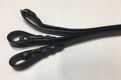 Riendas Inglesas Cuero Negro 18 mm.