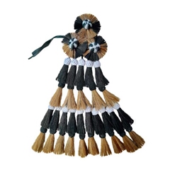 ECON HAIR FLYCAT. 25 BLACK CREAM TASSELS