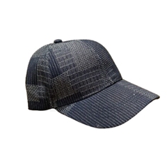 Visor cap 2943 Navy blue checkered stripes