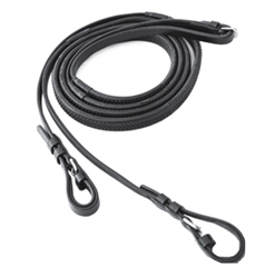 HH RUBBER REINS: BLACK FULL 5/8