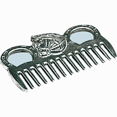 Aluminium mane comb with horse Head